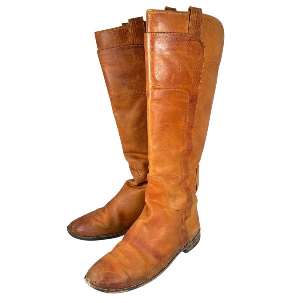 FRYE Womens 8 Paige Riding Tan Tall Leather Boots